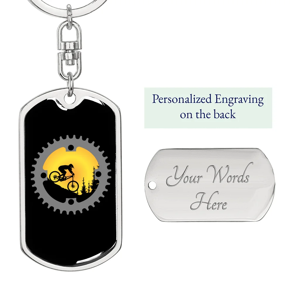 Stainless Steel or 18k Gold Swivel Dog Tag Keychain Q2258