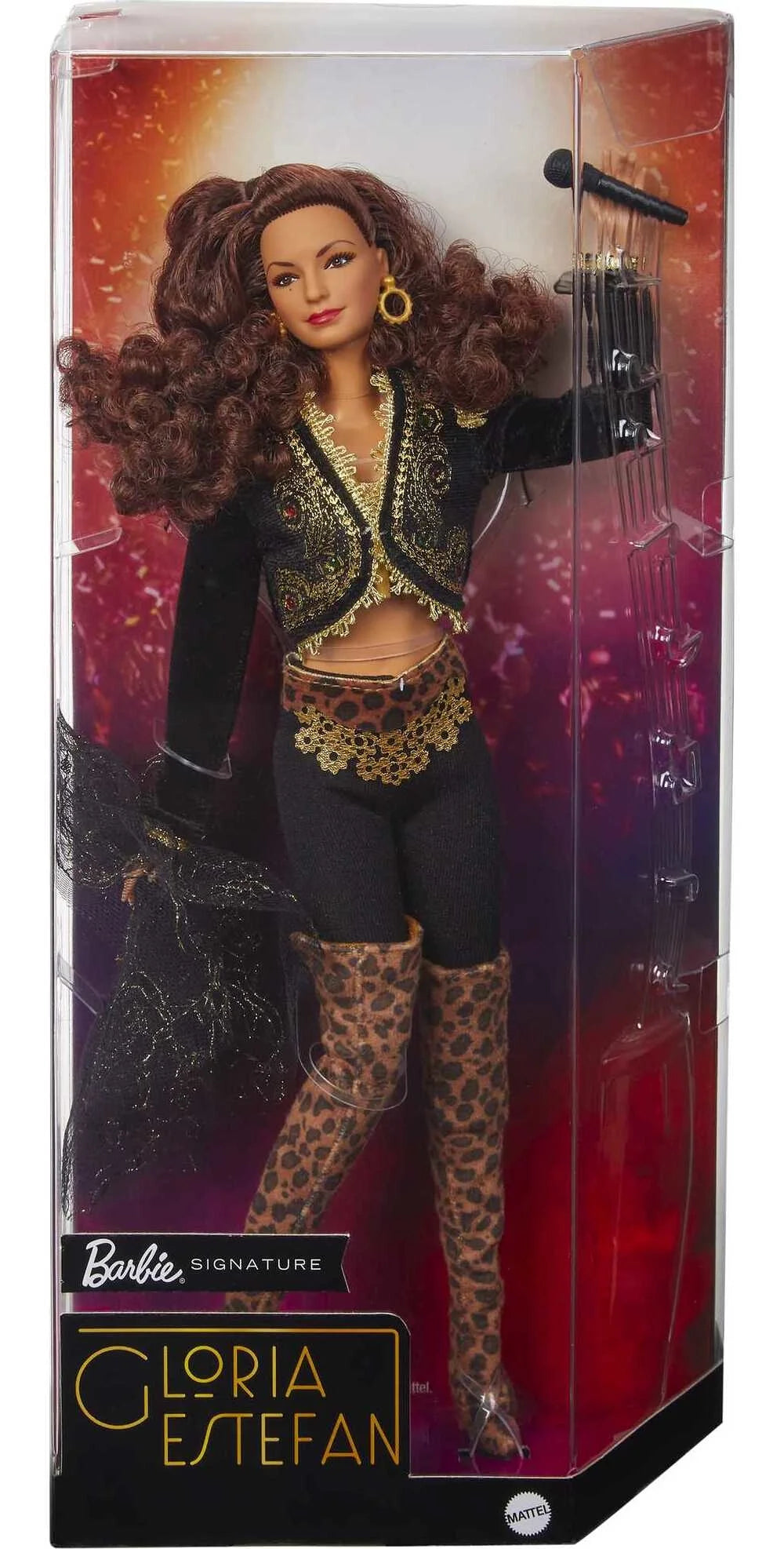 Collectible Doll with Golden Accessories Including Microphone T98906
