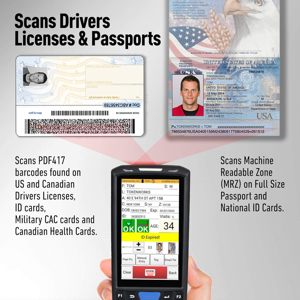 ID Scanner with Charger Cradle and Hand Strap C404