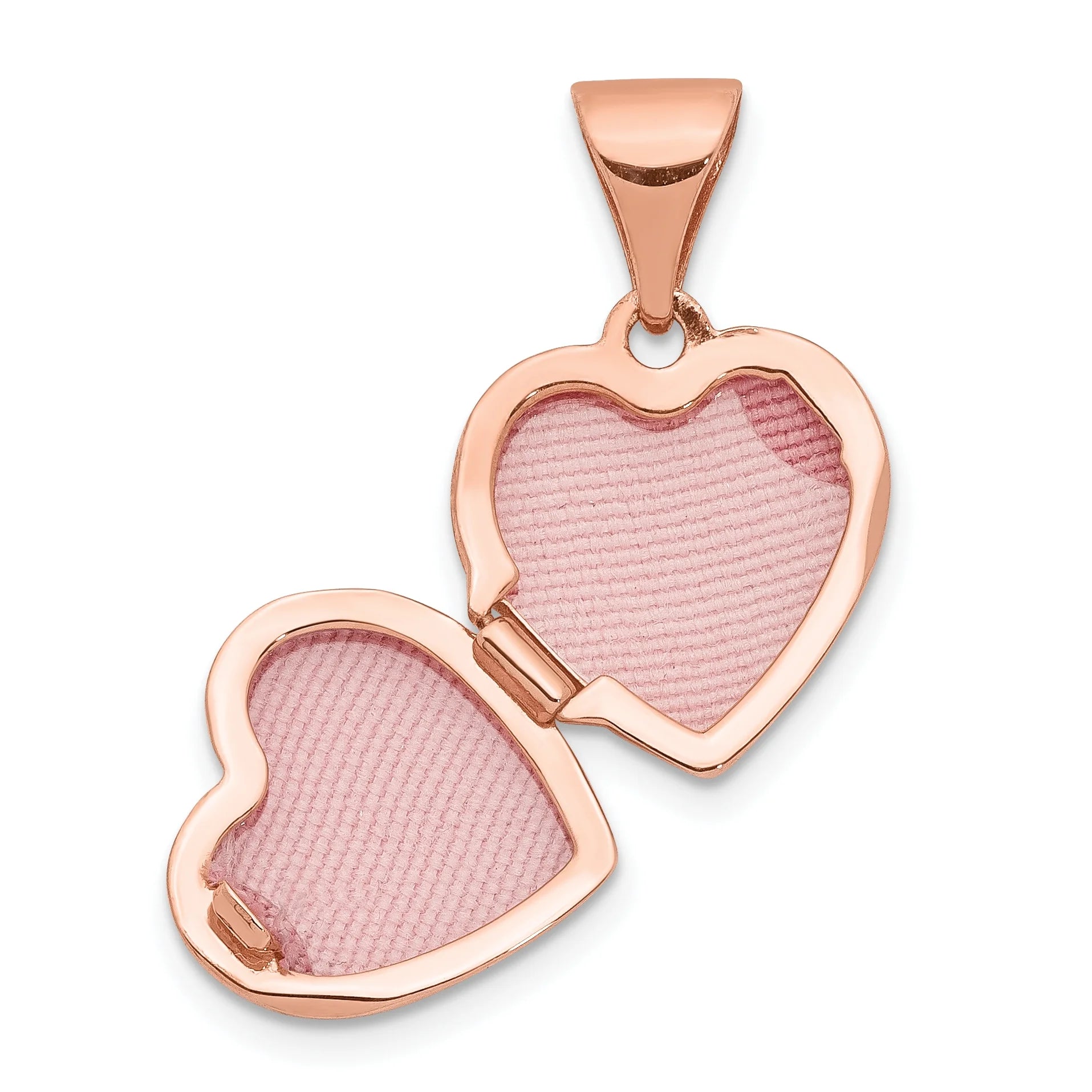14K Rose Gold 10 mm Plain Heart Locket Pendant G47705