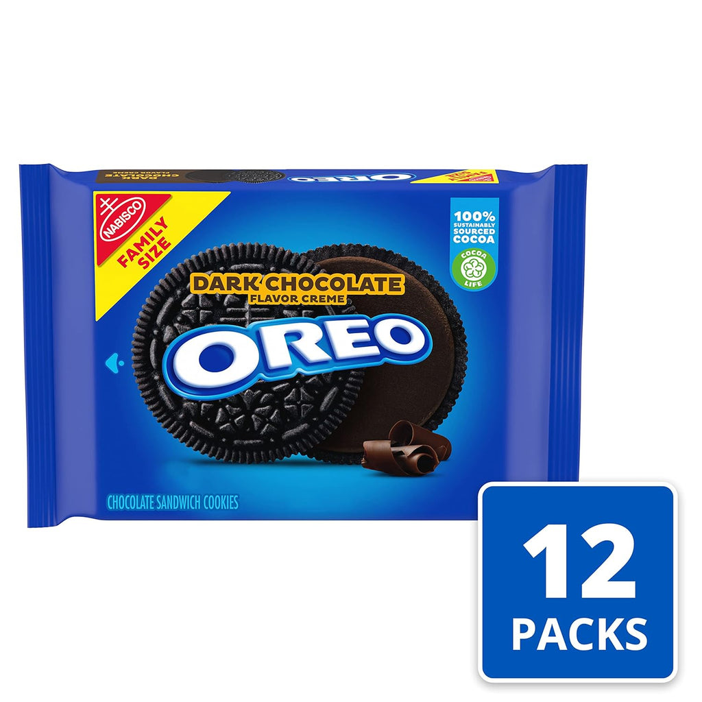 Dark Chocolate Creme Chocolate Sandwich Cookies, Family Size, 12 - 17 oz Packs D91463
