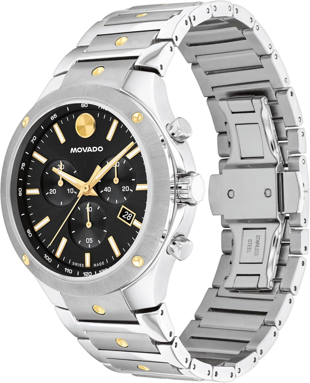 Swiss Quartz Chronograph Stainless Steel Watch B542