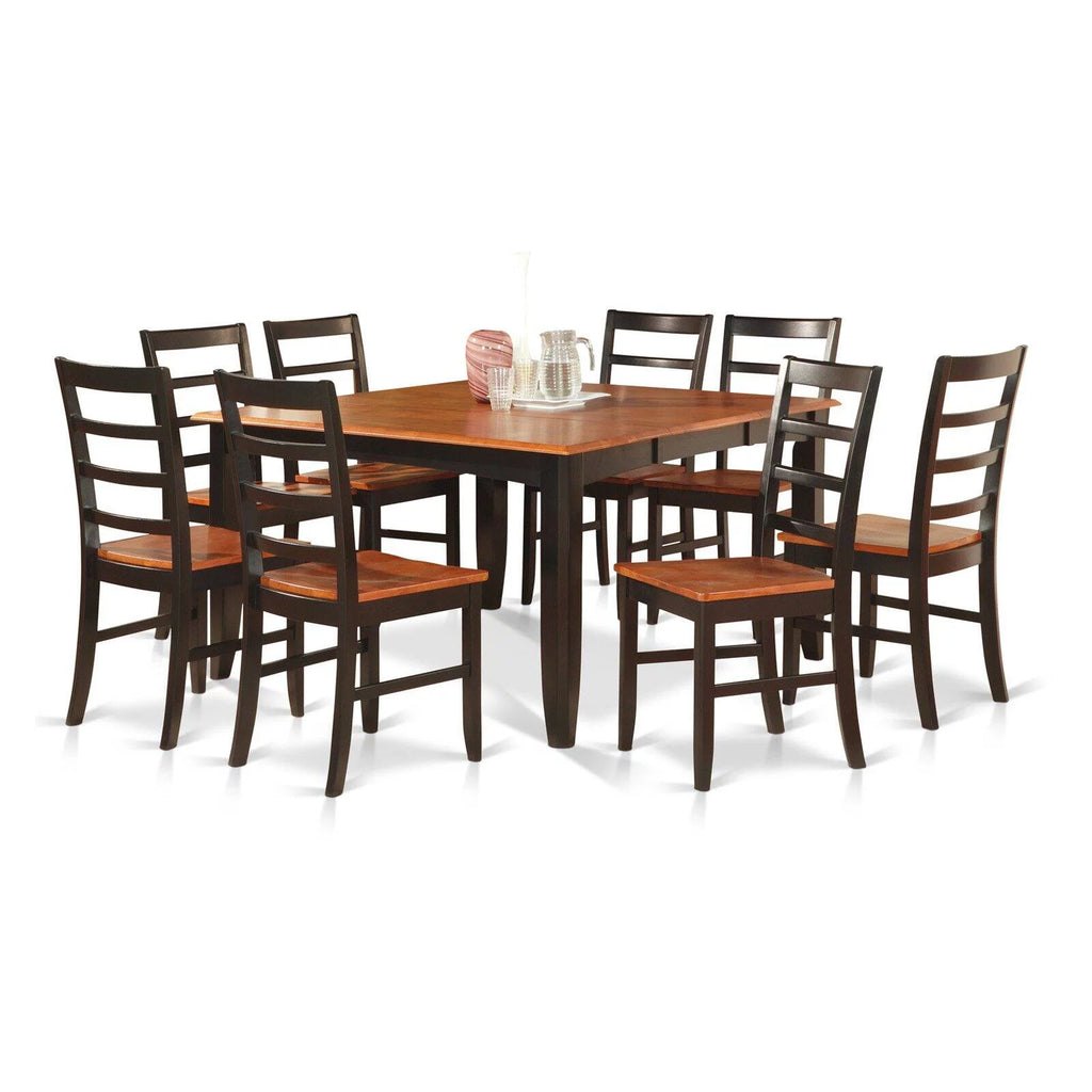 9 Pc Square Dining Table with Leaf and 8 Dining Chairs R638