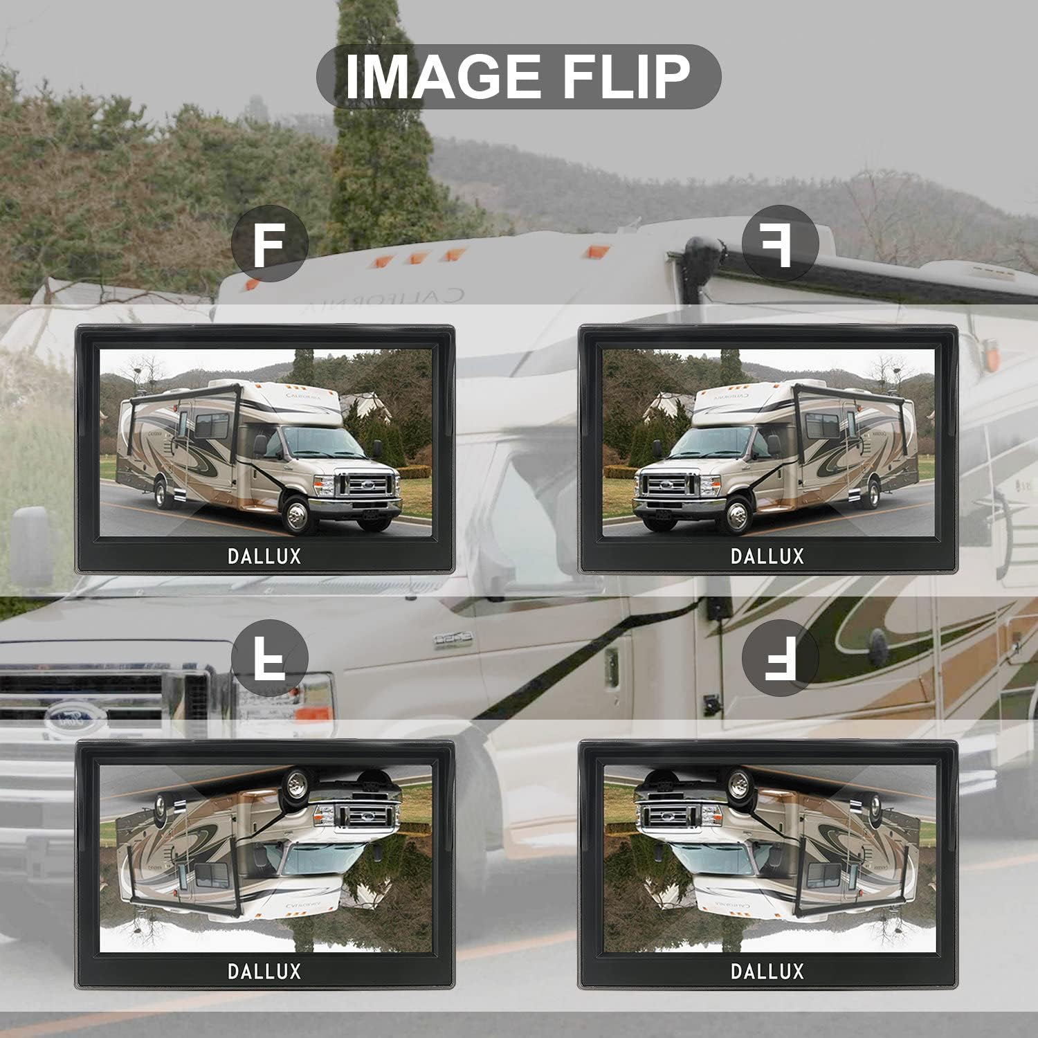 5 Inch 1080P Front/Rear View Wireless Backup Camera Kit R8613