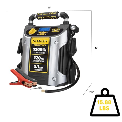 1200 Peak Amp Automotive Jump Starter with 120 PSI Air Compressor V2227