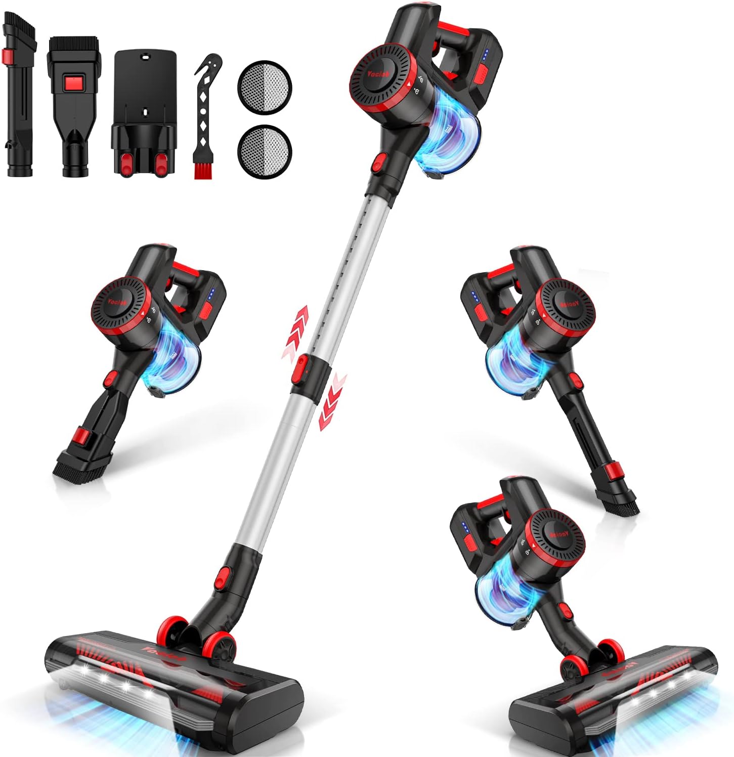 Cordless Stick Vacuum Cleaner with 22Kpa Suction, 40 Minutes Runtime, LED Powerhead, Black F55242