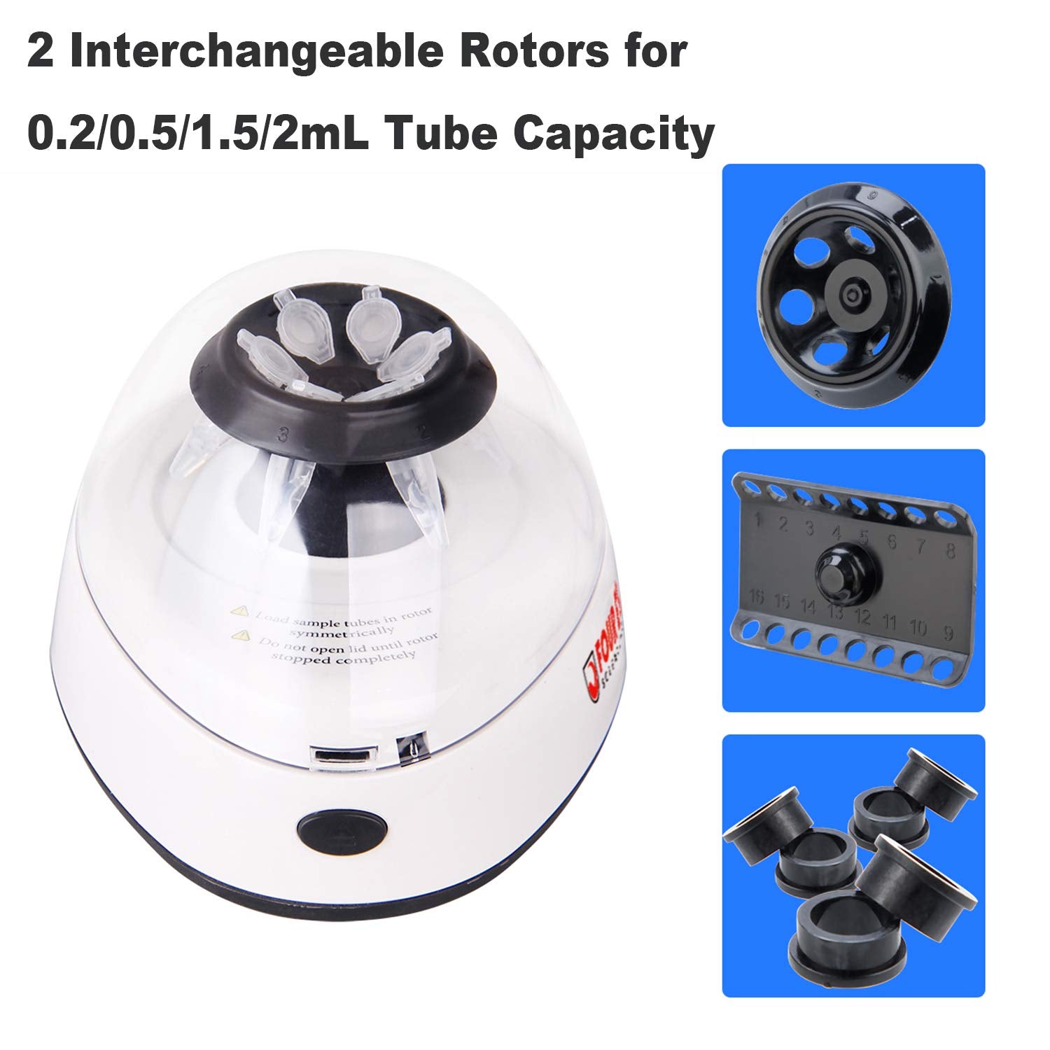 Mini Centrifuge 5400rpm with 2 Interchangeable Rotors W595
