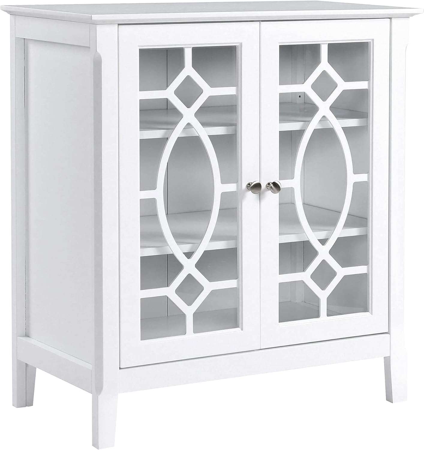Espresso Sideboard Display Cabinet with Double Glass Doors and 2 Shelves V66935
