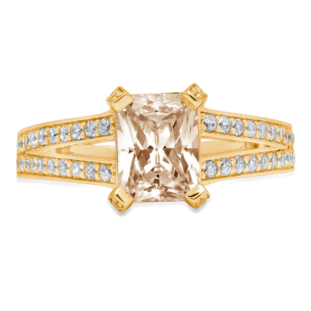 18k Yellow Gold Champagne Simulated Diamond Ring A473093
