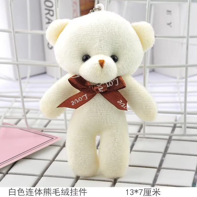 White Mini Teddy Bear Plush Toy 12cm B7093
