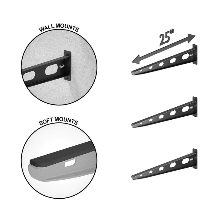 4 Pack Wall Mounted Kayak Rack 25" Arms L333081