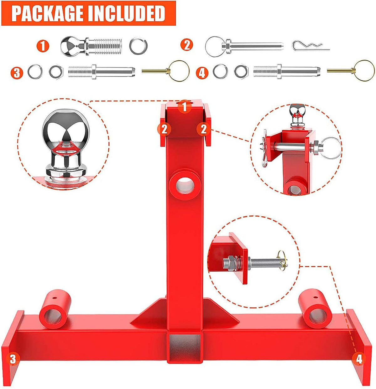 3 Point Trailer Hitch with 2" Receivers B907295