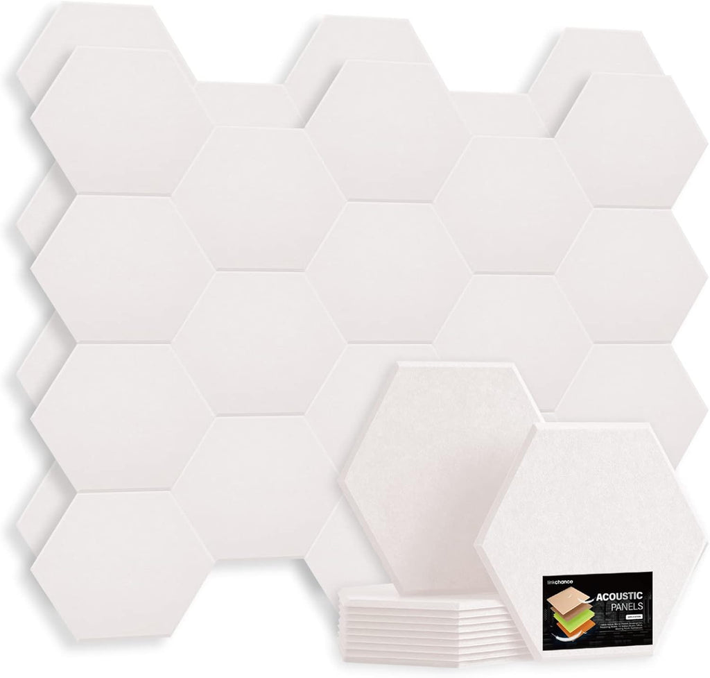 Self Adhesive Hexagon Acoustic Panels 12 Pieces Black Pack of 2 D63808