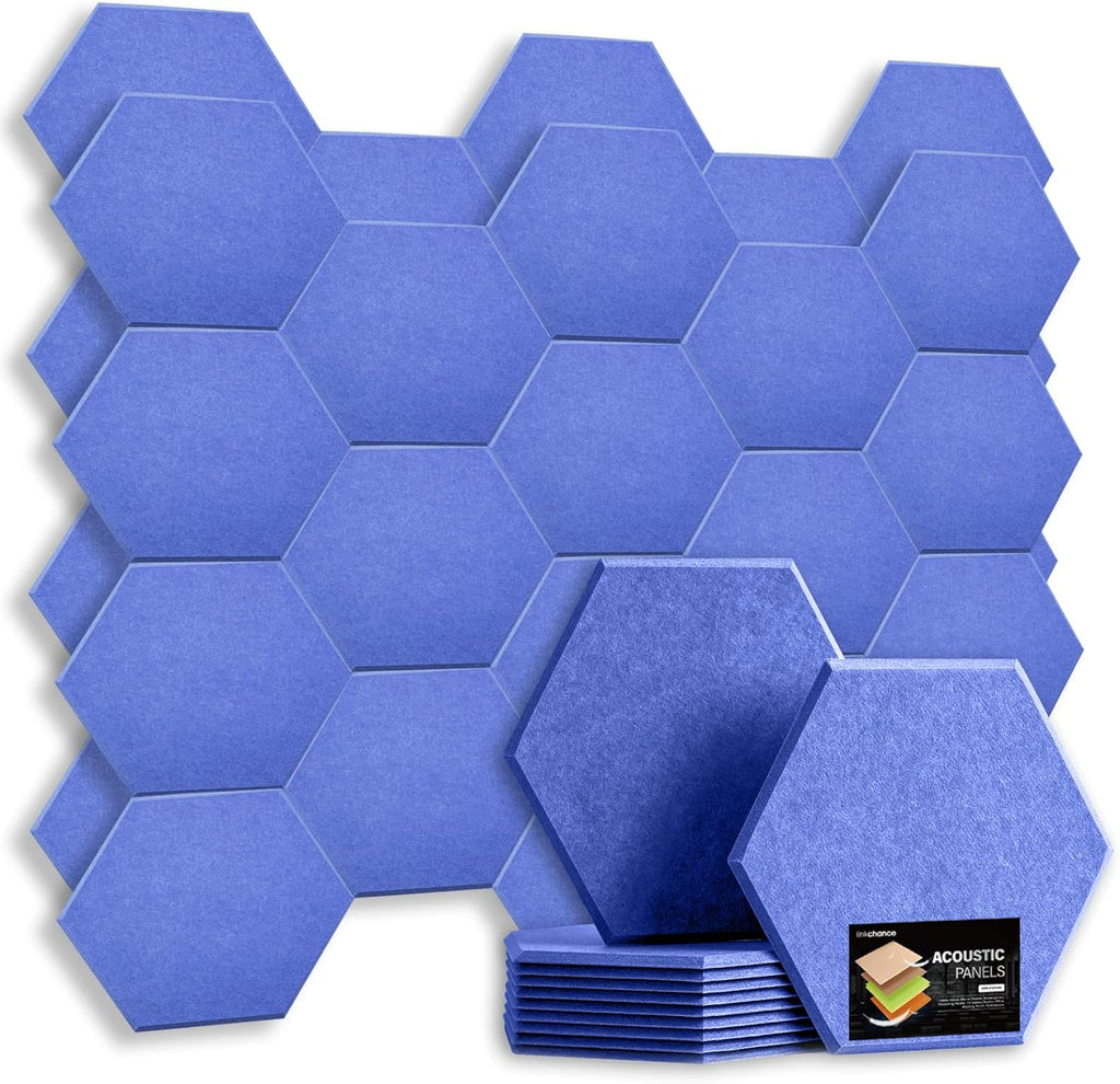 Self Adhesive Hexagon Acoustic Panels 12 Pieces Black Pack of 2 D63808