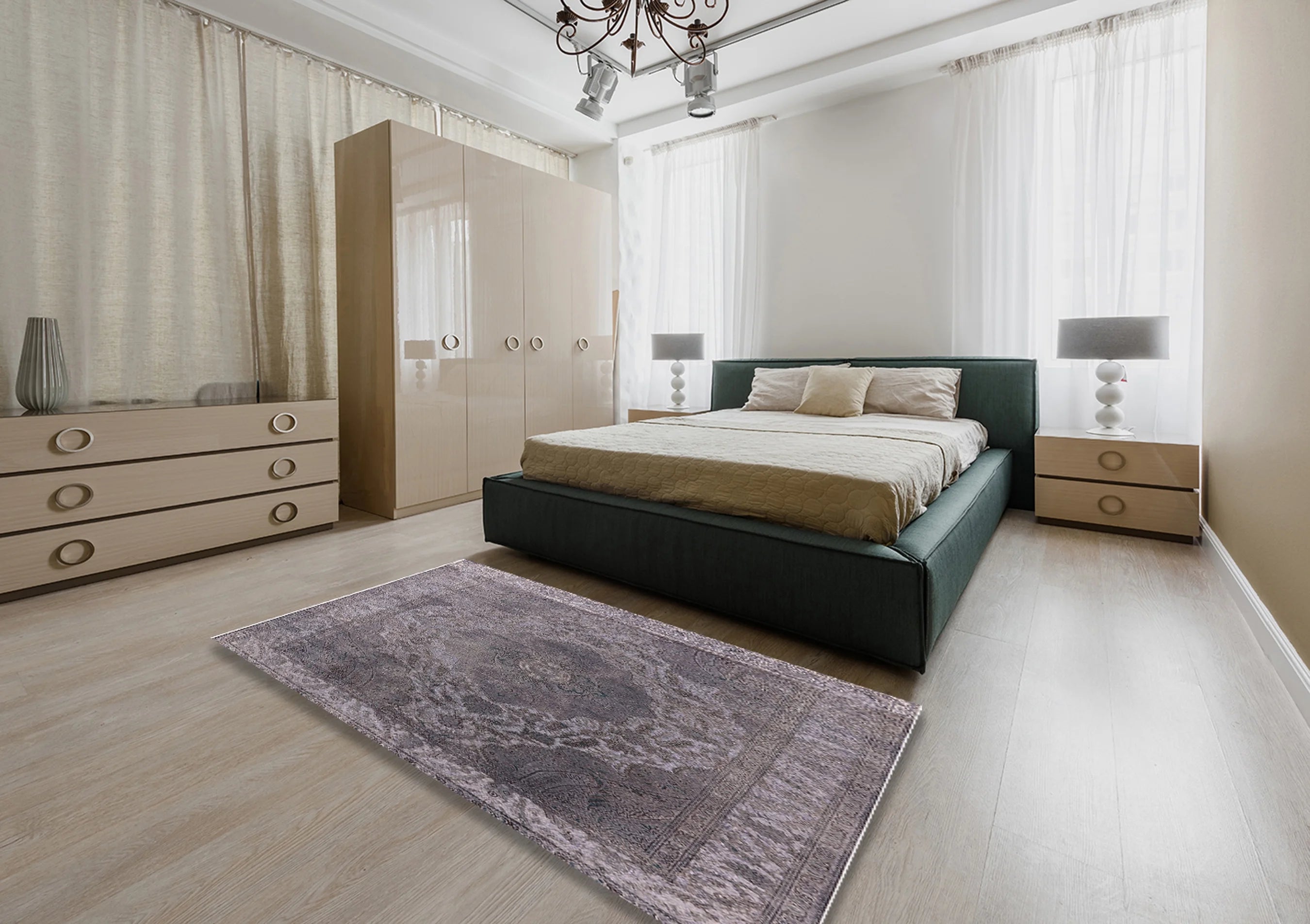 Carbon Gray Rectangle Area Rug Q2580