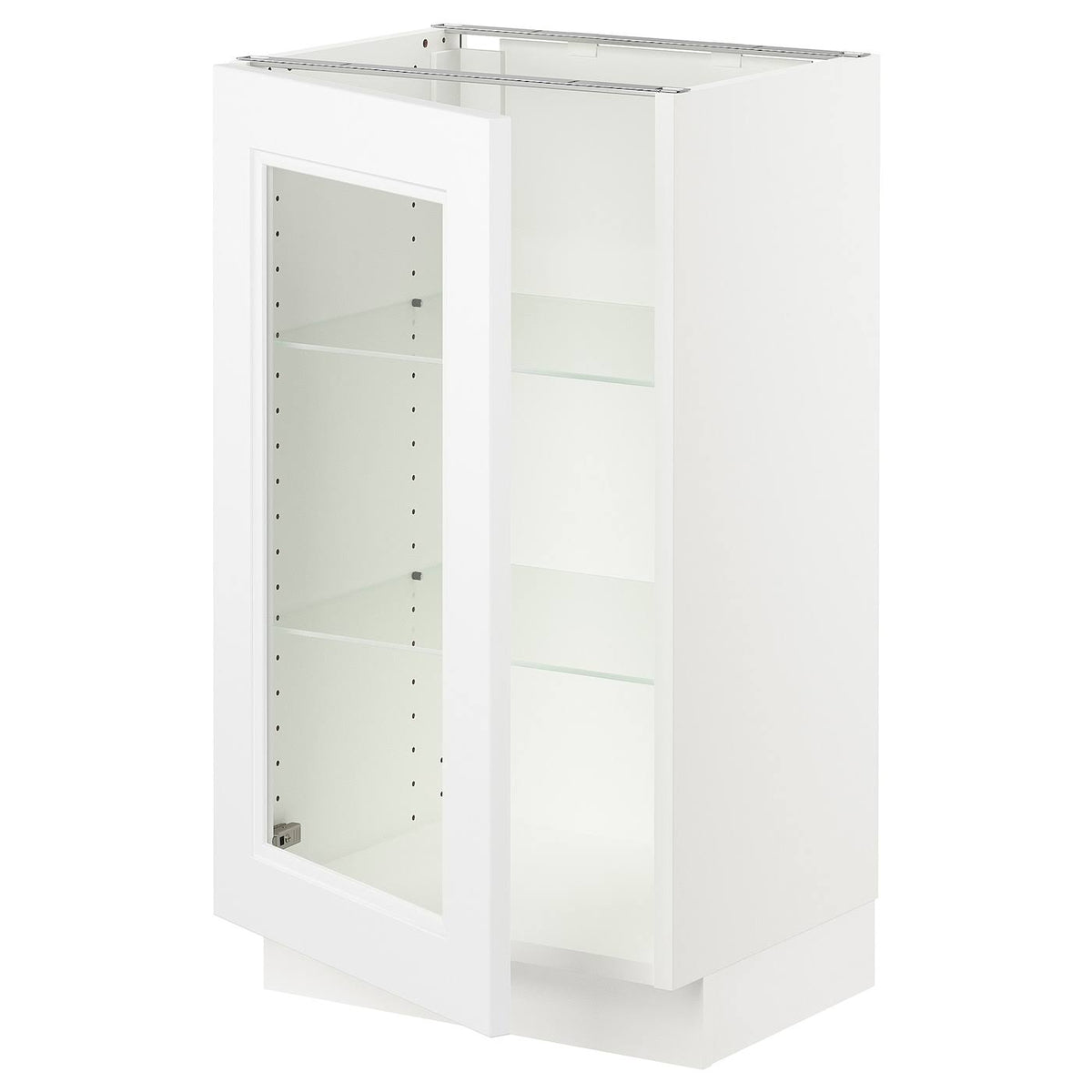 White Glass Door Base Cabinet D348464