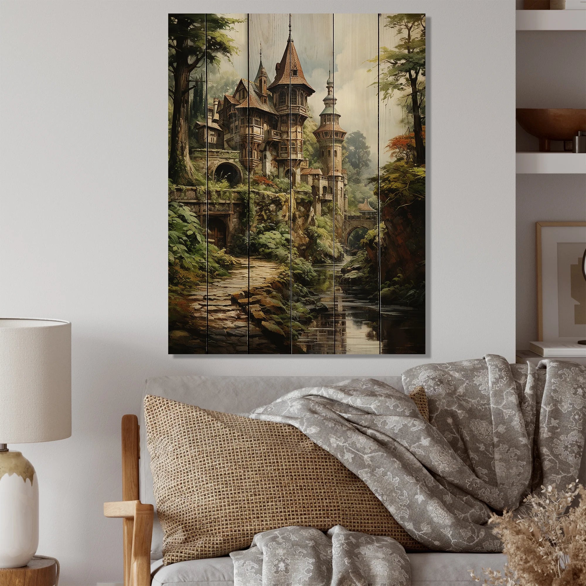 Rustic Wall Art Print on Natural Pine Wood P219259