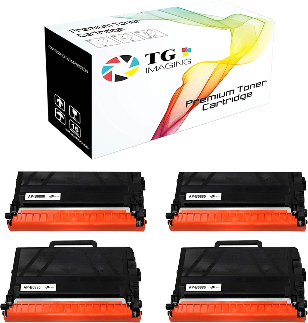 (4-Pack, Black, High Page Yield) Compatible TN-880 Toner Cartridge for Brother Printers O367