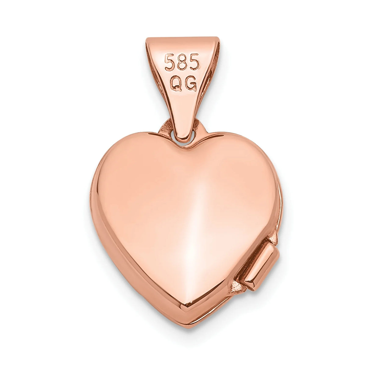 14K Rose Gold 10 mm Plain Heart Locket Pendant G47705