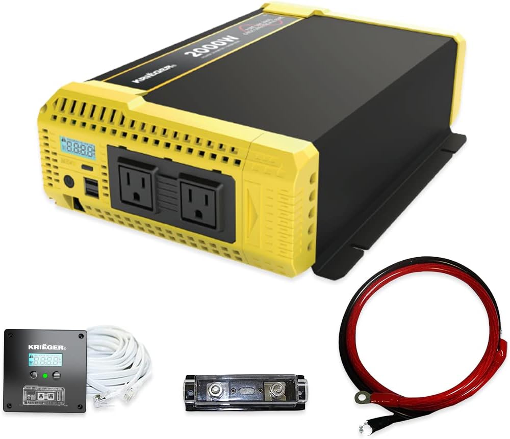 2000 Watt 12V Pure Sine Power Inverter Dual USB & AC Outlets B6750