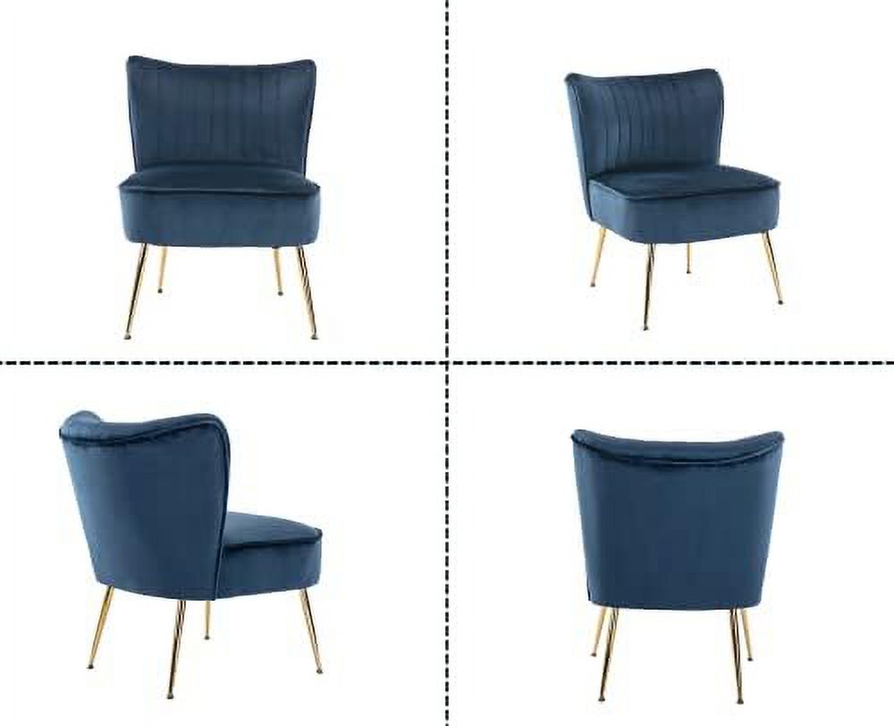 Velvet Accent Chairs Set of 2 with Golden Legs D3008