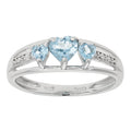 Blue Aquamarine Diamond Sterling Silver Ring H459976