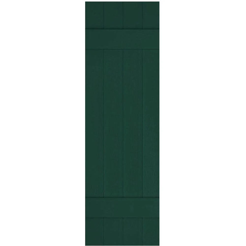 Midnight Green Vinyl Board and Batten Shutters Pair M8487