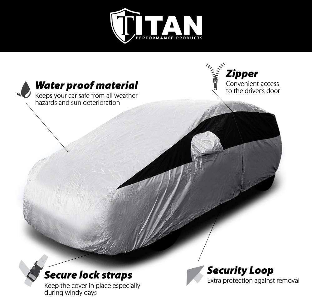 Lightweight Poly 210T Waterproof Car Cover for Hatchbacks 165-181", Pack of 2 I245