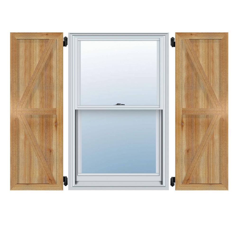 Rough Sawn Western Red Cedar Framed Board-n-Batten Shutters with Z-Bar L35218