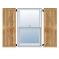 Rough Sawn Western Red Cedar Framed Board-n-Batten Shutters with Z-Bar L35218