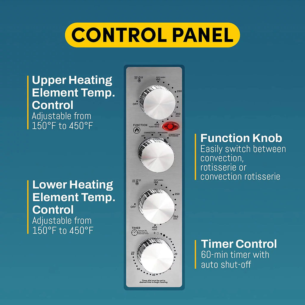 47.5Qt Convection Oven with 4 Control Knobs E165
