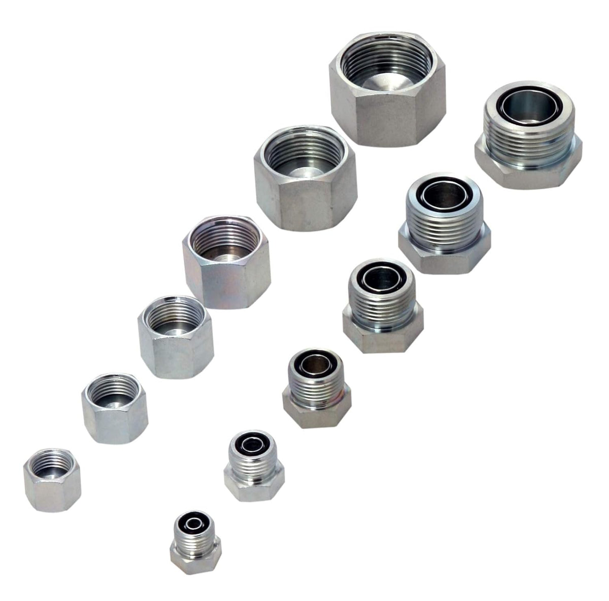 64 Pcs Galvanized Steel ORFS Cap & Plug Assortment Kit R529