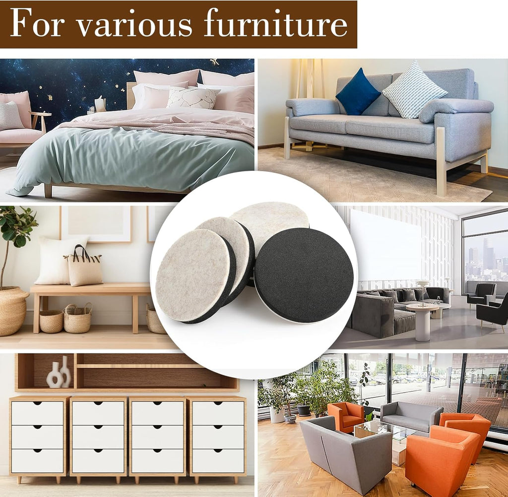 8Pcs 3.5 Inches Reusable Heavy Duty Furniture Sliders J872659