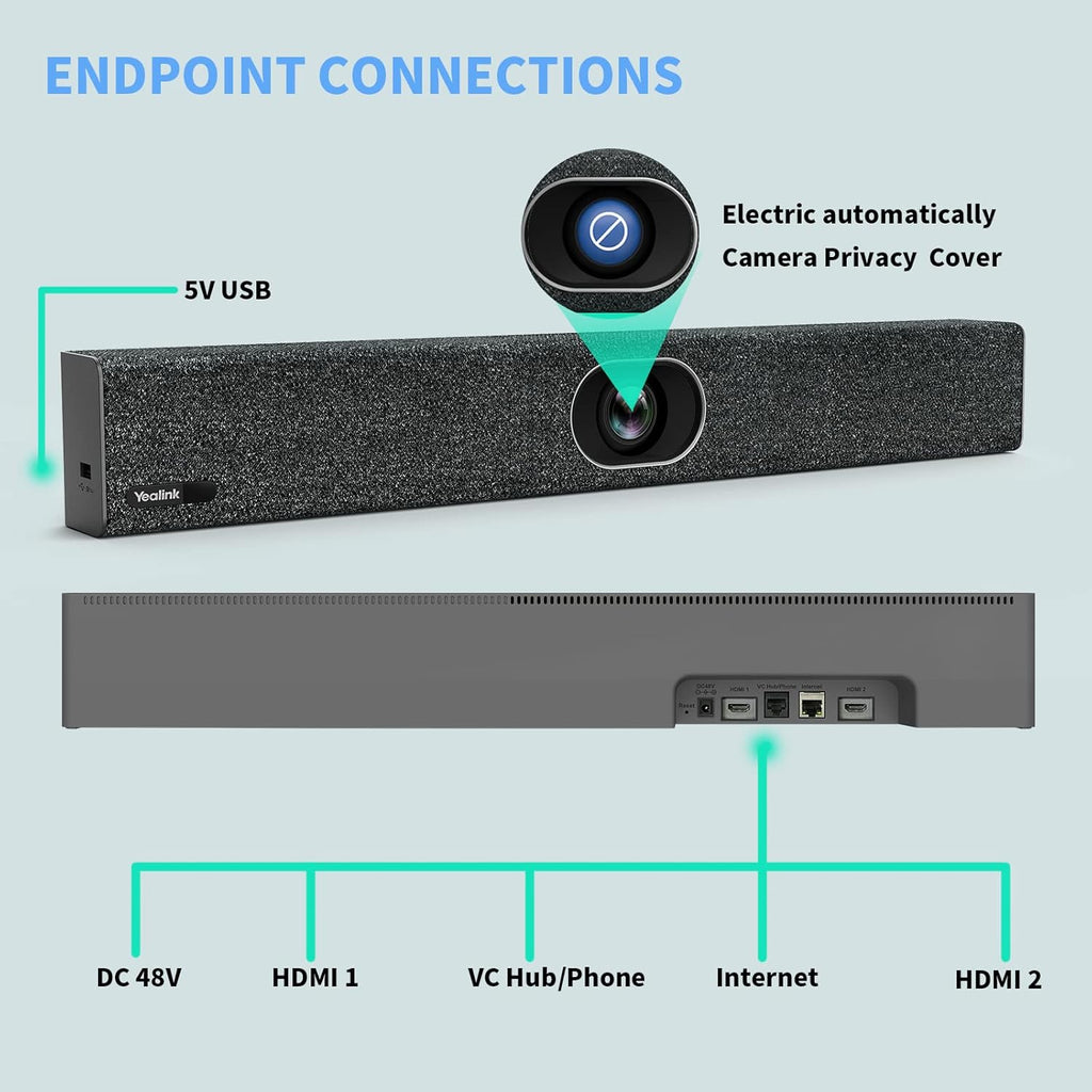 Wide Angle Webcam with 8 Microphones and Speakers M184