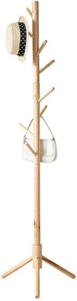 White Wooden Coat Rack Stand with 8 Hooks C98352