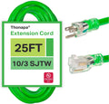 75 Ft Heavy Duty Lighted Outdoor Extension Cord with 3 Prong Grounded Plug L28493