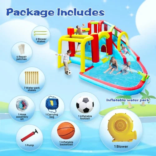 7 in1 Inflatable Water Park Bouncer with Splash Pool P431
