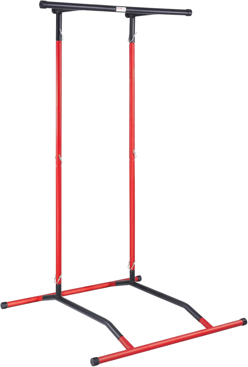 Black & Red 2-Level Height Adjustable Pull Up Bar Dip Station V662104
