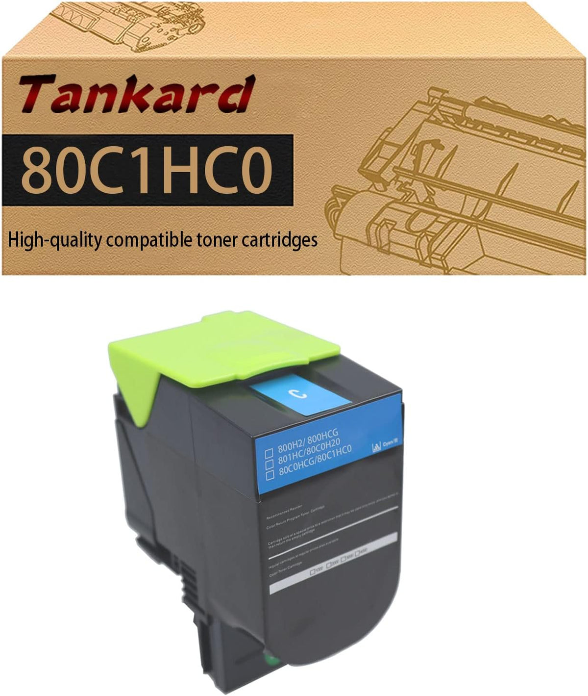 Toner Cartridge Replacement for Lexmark CX410 C410de CX510de (4 Pack) X862882