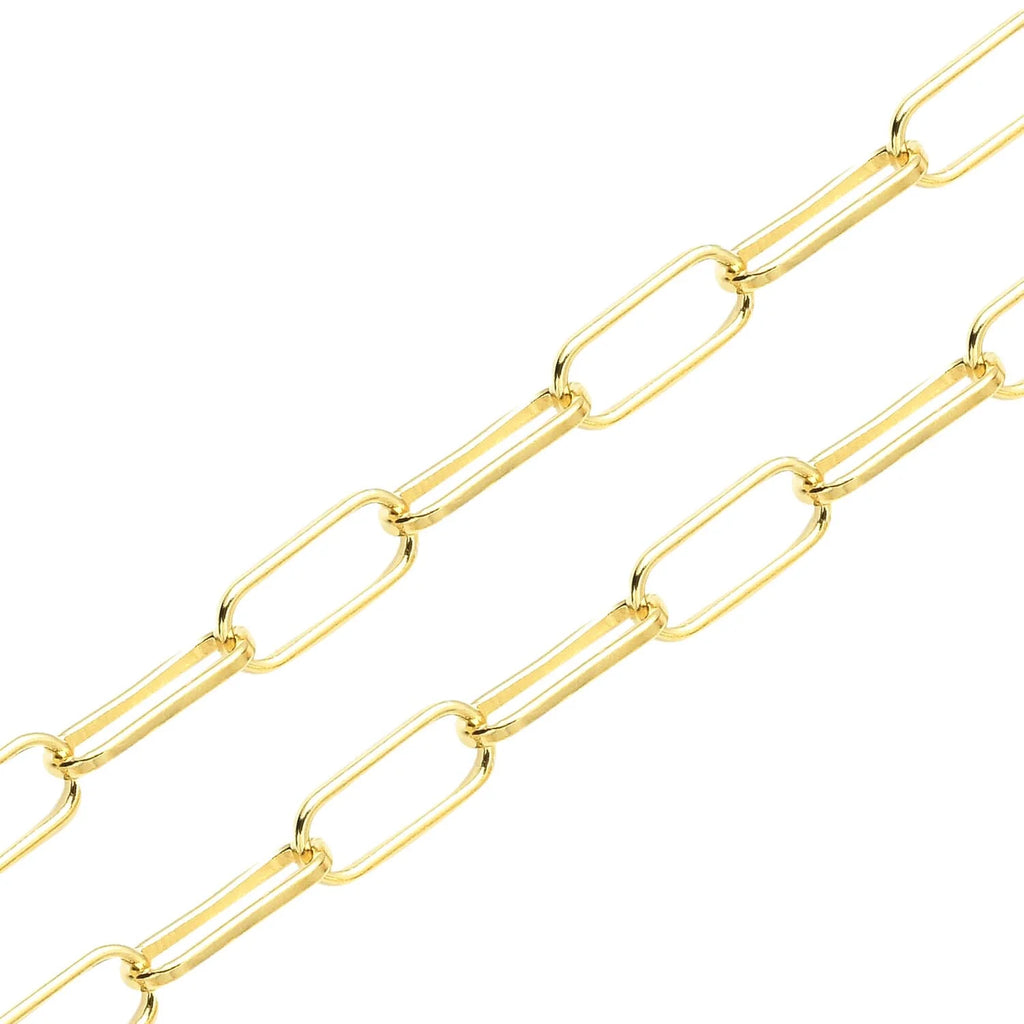 Diamond Enhancer Charm Necklace 925 Sterling Silver 14K Yellow Gold Plated Paperclip Chain Jewelry 18" R784