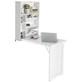 Black Folding Wall-Mounted Desk with Storage Bookcases T9881