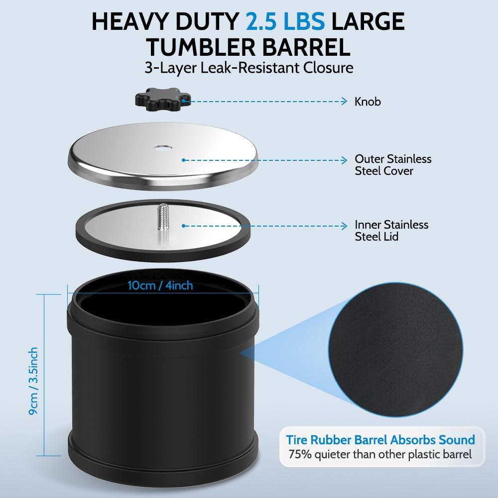 2.5lbs Rock Tumbler Kit with LCD Display D273
