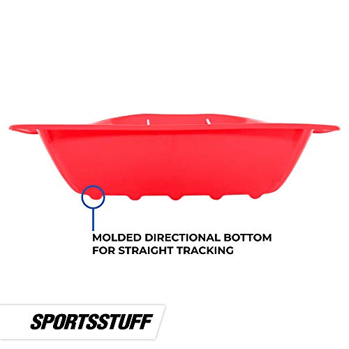 Red and Blue Plastic Toboggan Snow Sled with Pull Rope (2 Pack) C7801