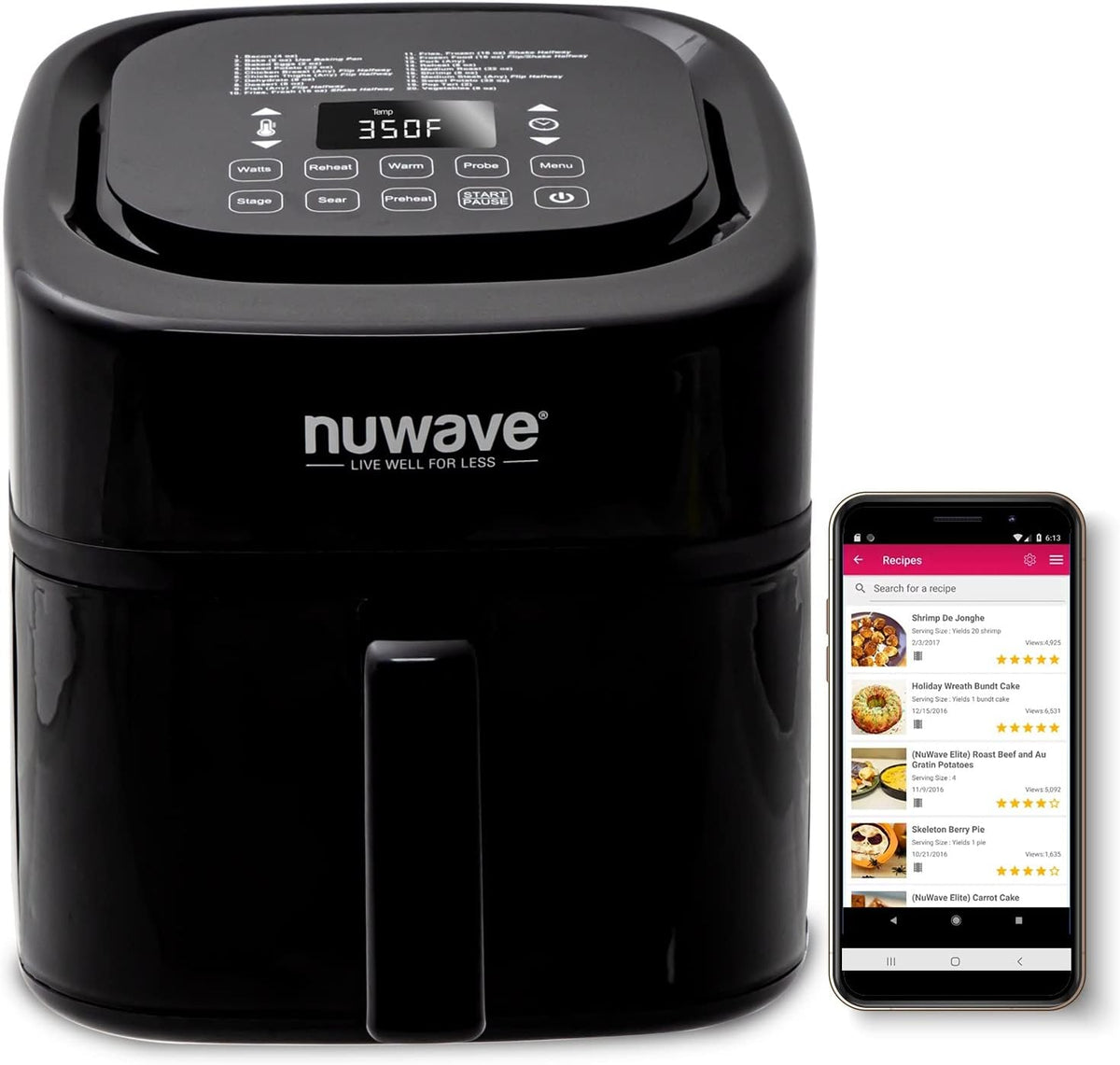 6-in-1 Air Fryer Oven Combo, 8-Qt X-Large Size, 100 Pre-Programmed Presets J90639