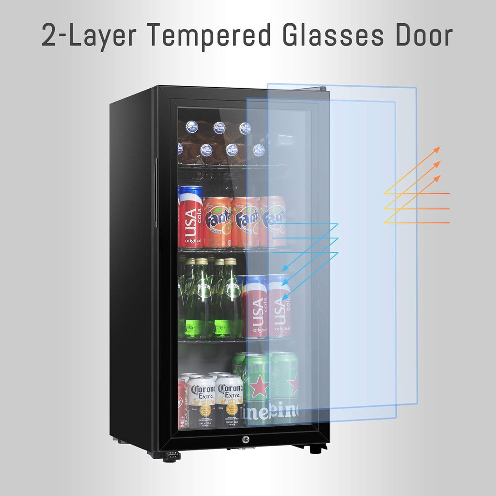 105 Can Freestanding Beverage Refrigerator with Double Glass Door R625833