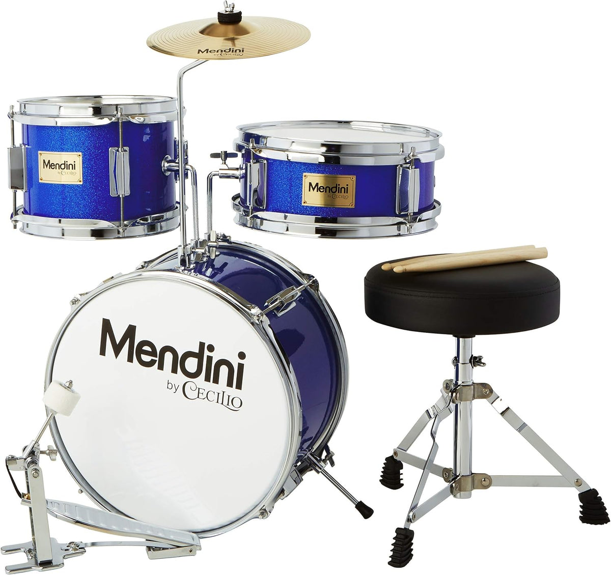 Kids Drum Set with 4 Drums, Drumsticks, Drummer Seat Y30689