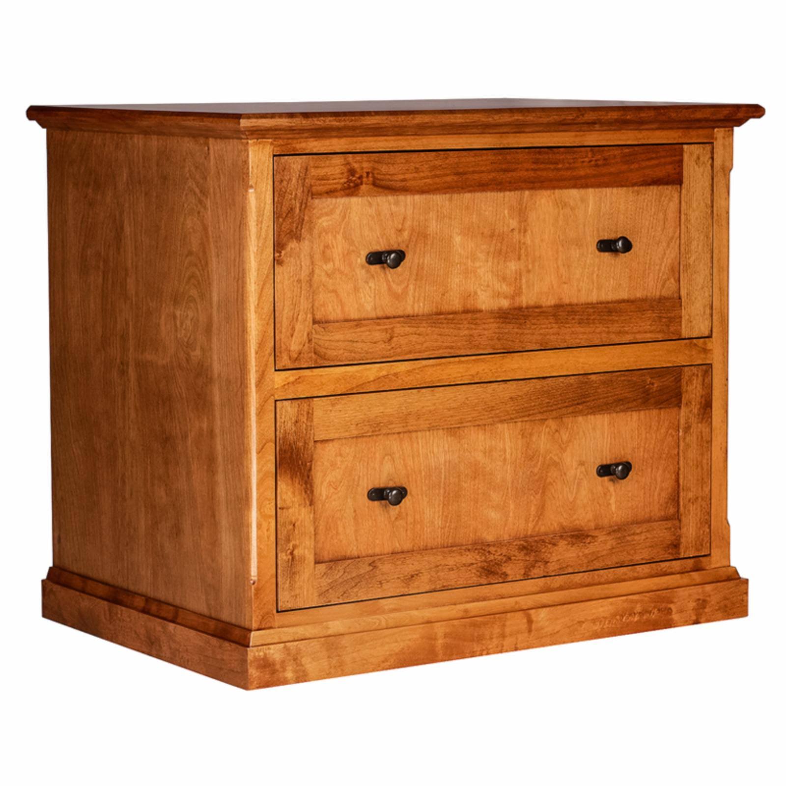Auburn Alder Lateral File Cabinet with Black Knobs O162