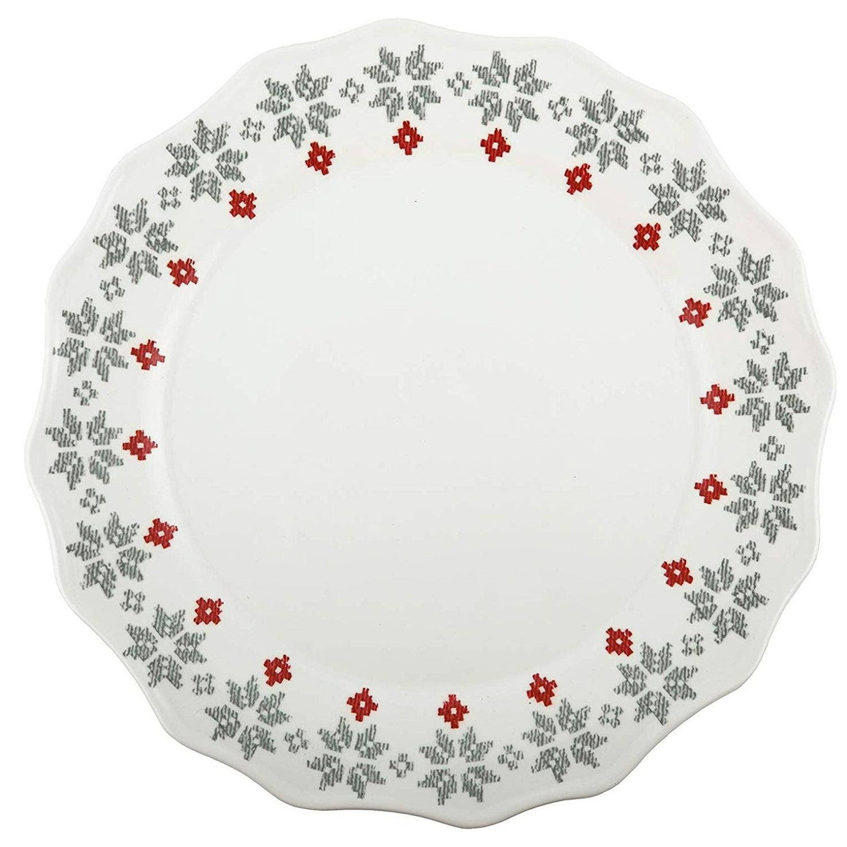36-Piece 100% Melamine Salad Plates Christmas Collection-Grey Holly Shatter-Proof Chip-Resistant K952