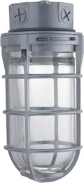 Wall Mount Utility Vapor Tight Light, Incandescent, 120 Volts, 150 Watts, Grey Q22453