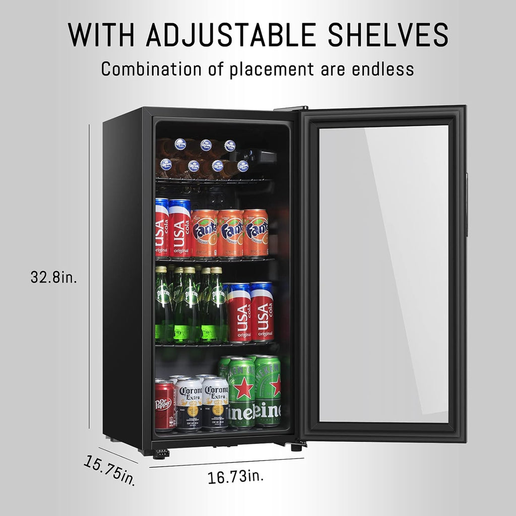 105 Can Freestanding Beverage Refrigerator with Double Glass Door R625833